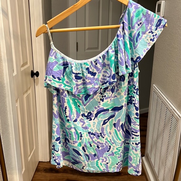 Lilly Pulitzer Tops - Lilly Pulitzer cotton one shoulder top